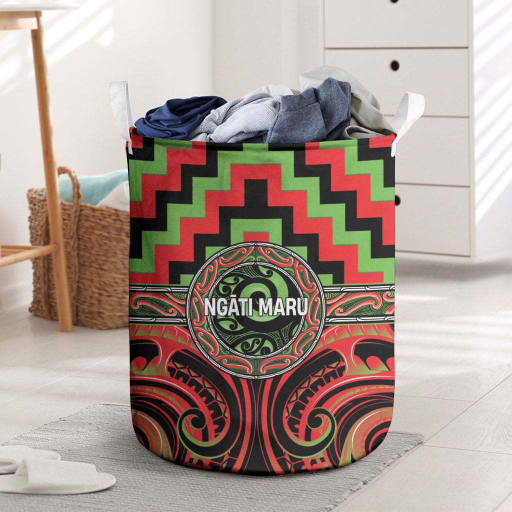 Aotearoa Ngati Maru Laundry Basket Maori Iwi Poutama Puhoro Tattoo