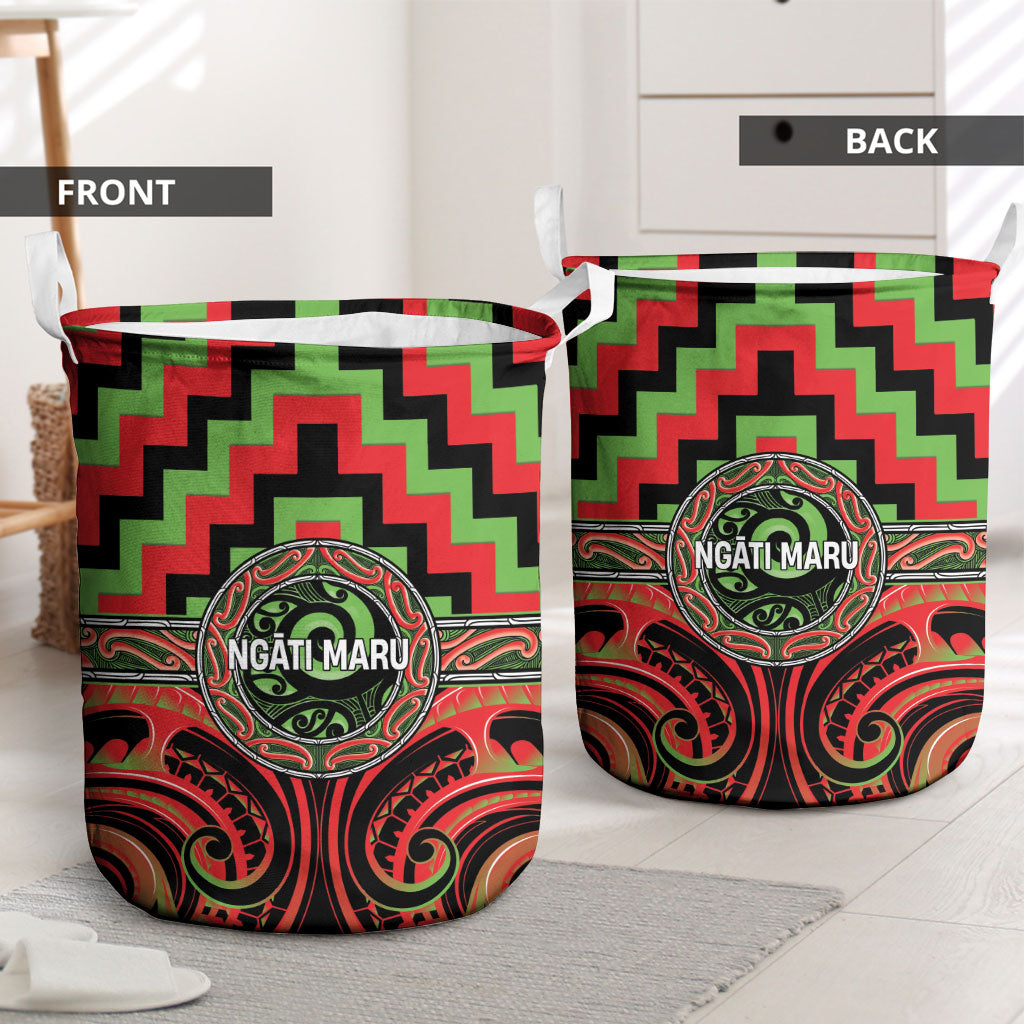 Aotearoa Ngati Maru Laundry Basket Maori Iwi Poutama Puhoro Tattoo