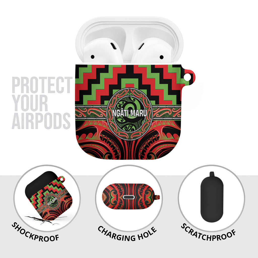 Aotearoa Ngati Maru AirPods Case Maori Iwi Poutama Puhoro Tattoo
