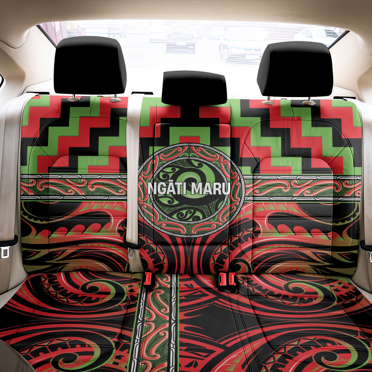 Aotearoa Ngati Maru Back Car Seat Cover Maori Iwi Poutama Puhoro Tattoo