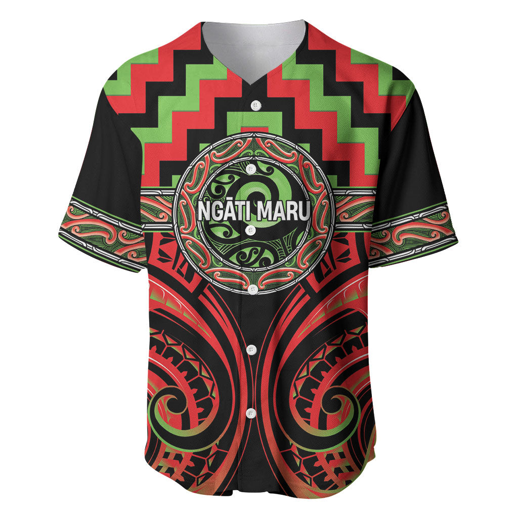 Aotearoa Ngati Maru Personalised Baseball Jersey Maori Iwi Poutama Puhoro Tattoo