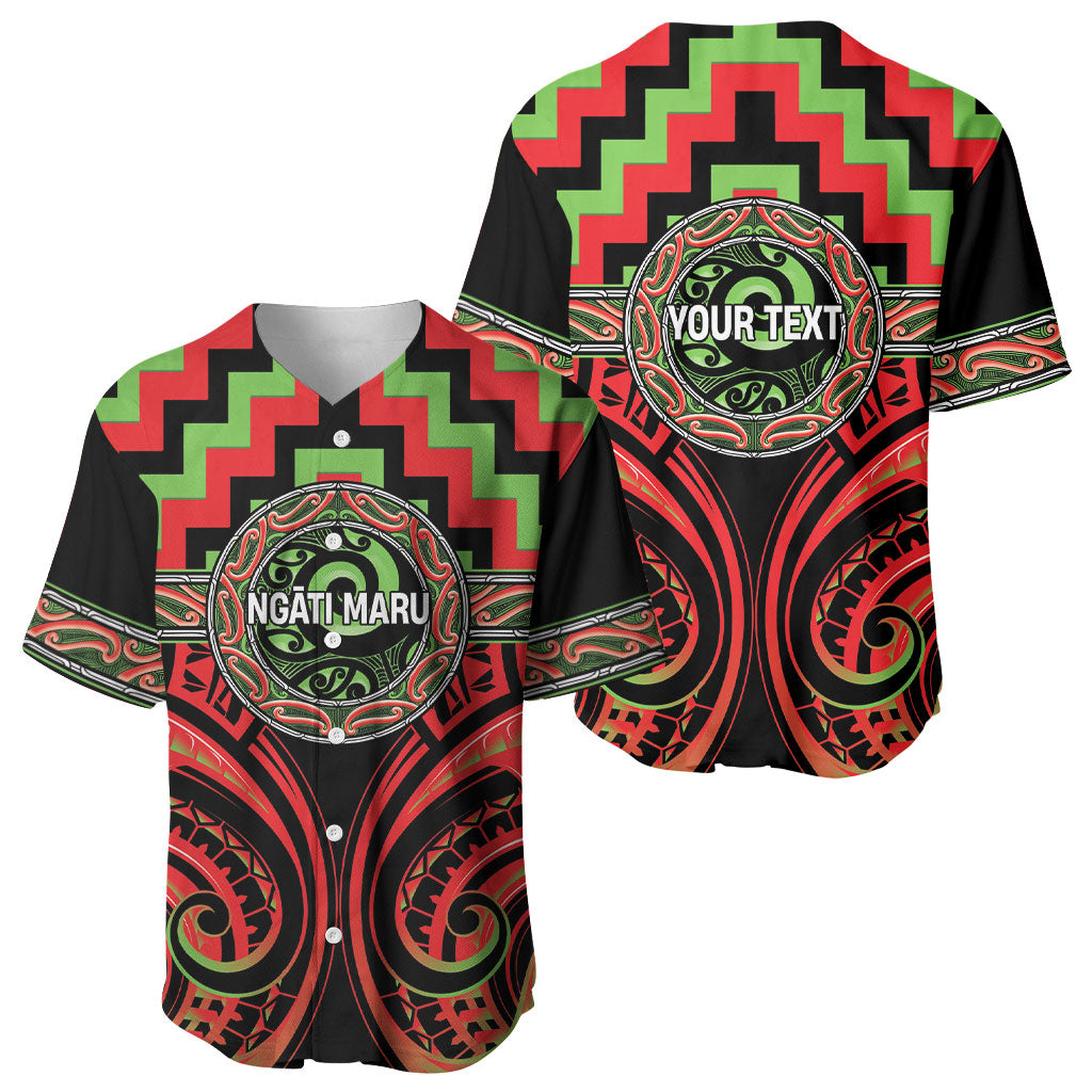 Aotearoa Ngati Maru Personalised Baseball Jersey Maori Iwi Poutama Puhoro Tattoo