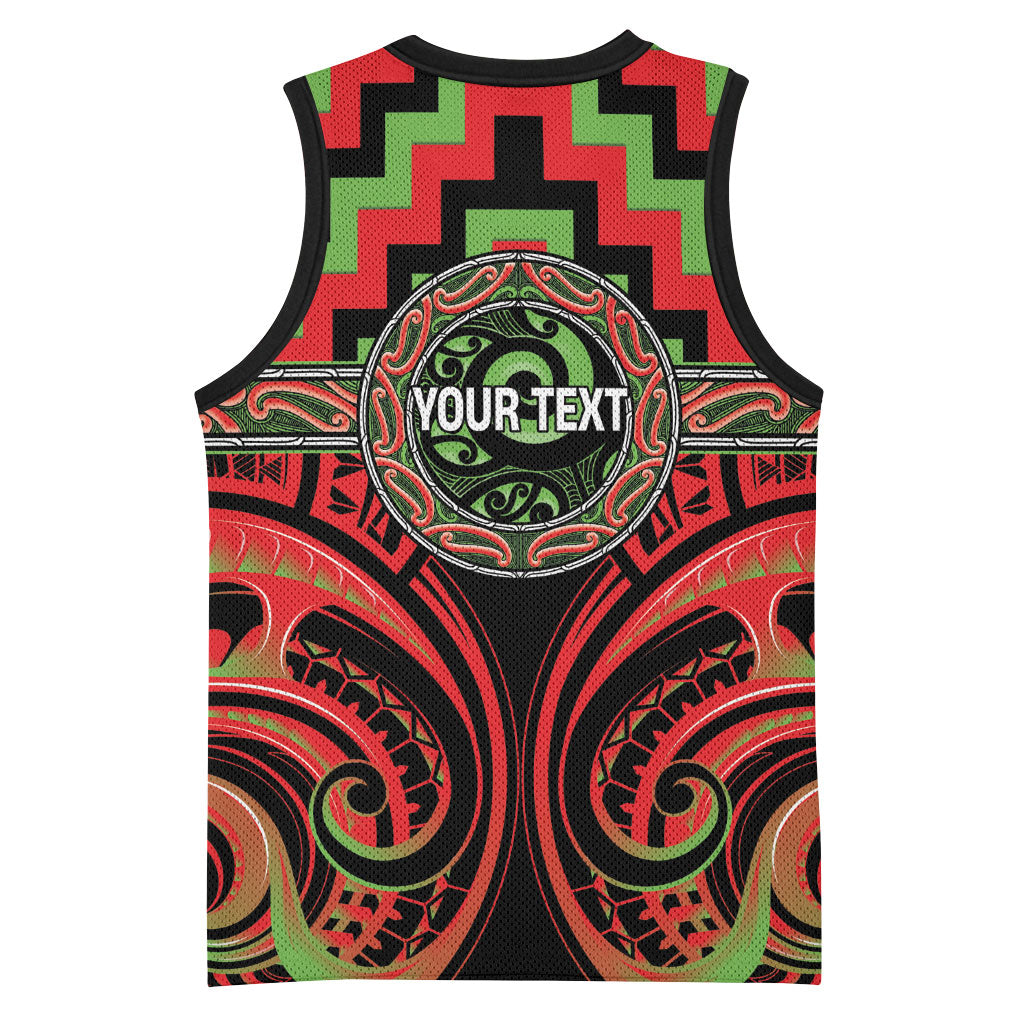 Aotearoa Ngati Maru Personalised Basketball Jersey Maori Iwi Poutama Puhoro Tattoo