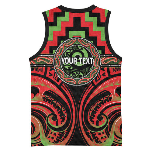 Aotearoa Ngati Maru Personalised Basketball Jersey Maori Iwi Poutama Puhoro Tattoo