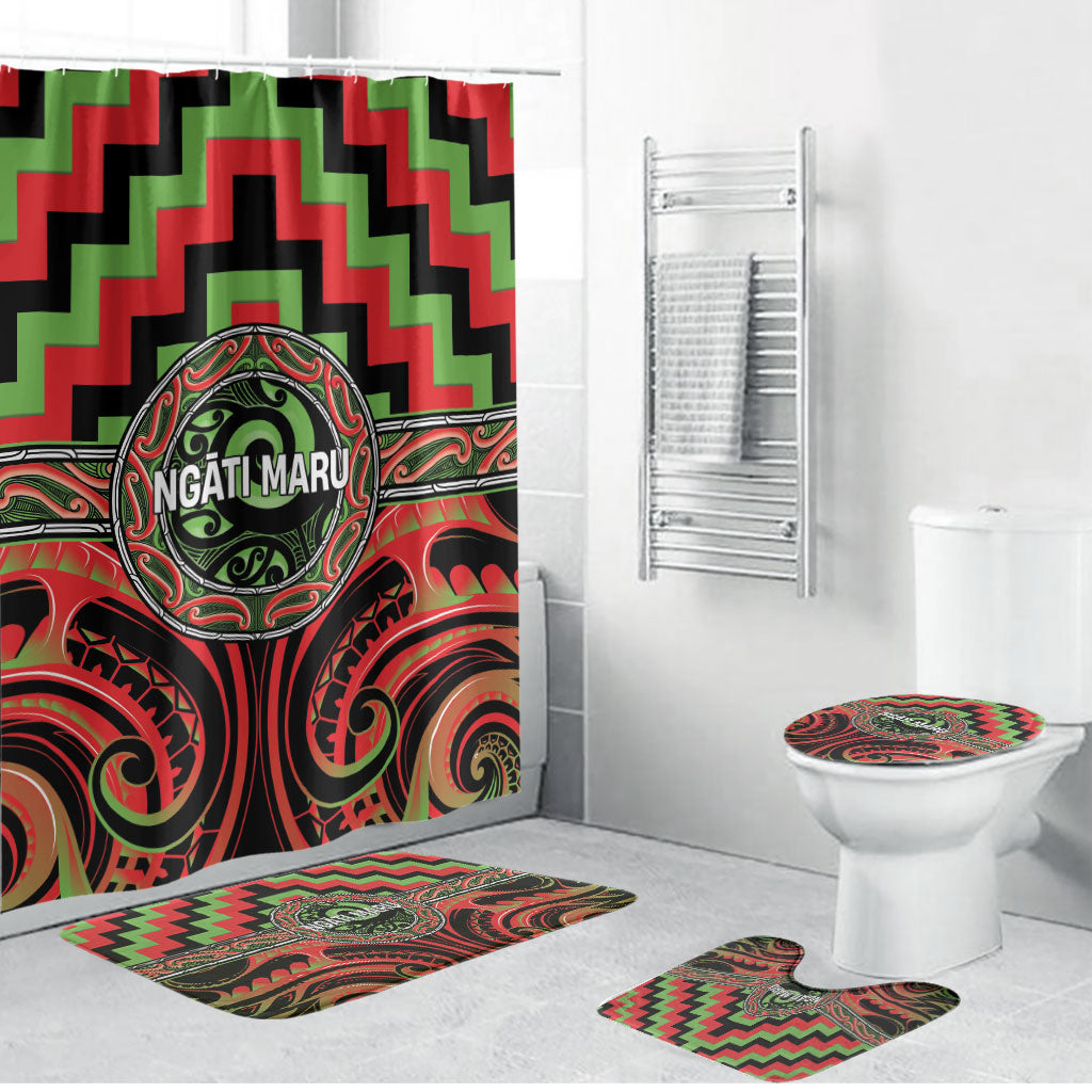 Aotearoa Ngati Maru Bathroom Set Maori Iwi Poutama Puhoro Tattoo