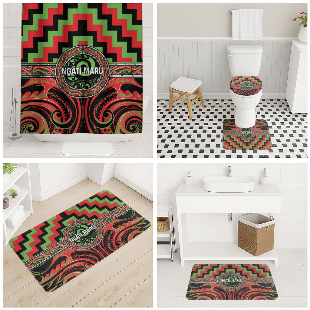 Aotearoa Ngati Maru Bathroom Set Maori Iwi Poutama Puhoro Tattoo