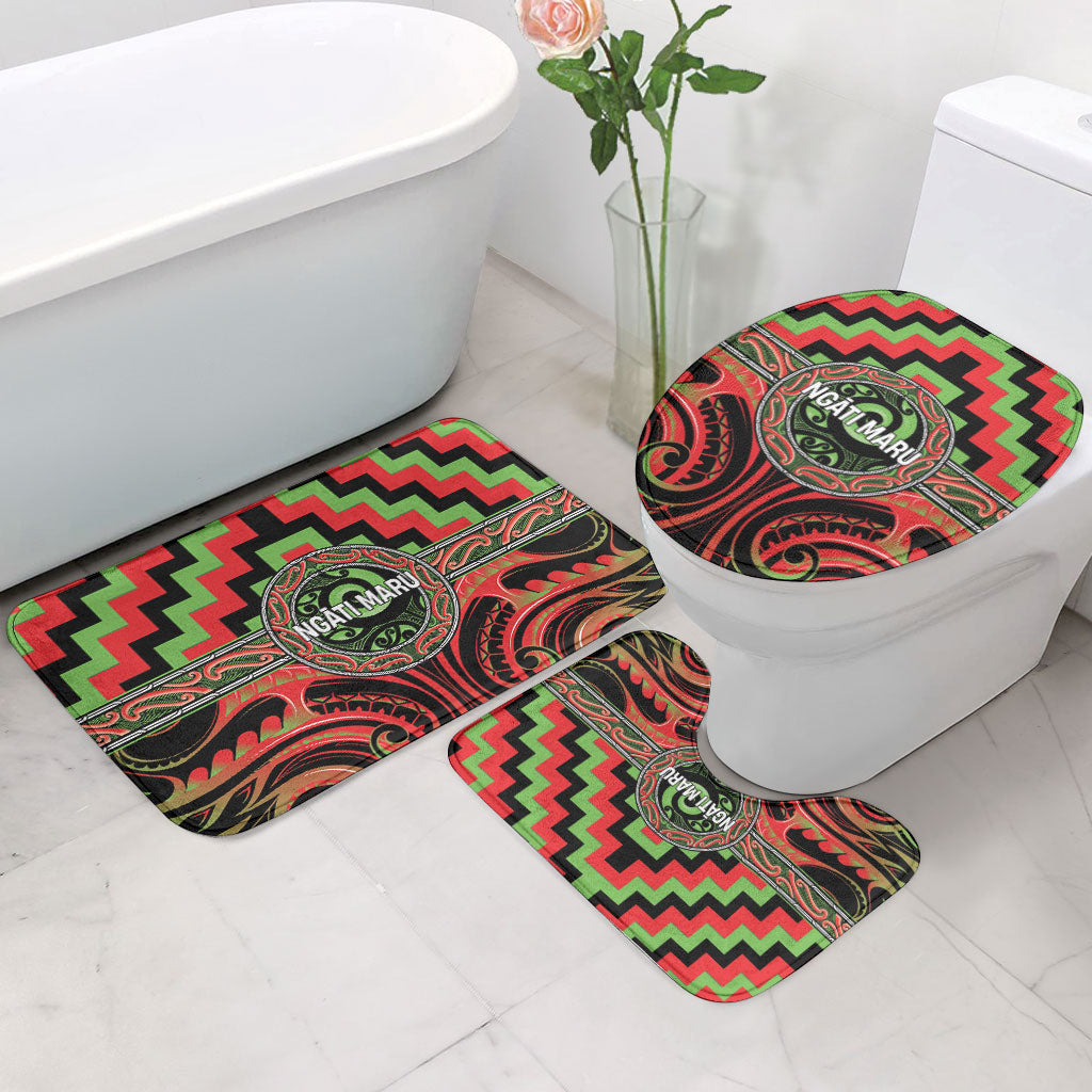Aotearoa Ngati Maru Bathroom Set Maori Iwi Poutama Puhoro Tattoo