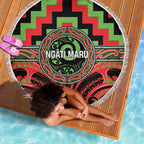 Aotearoa Ngati Maru Beach Blanket Maori Iwi Poutama Puhoro Tattoo