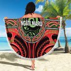Aotearoa Ngati Maru Beach Blanket Maori Iwi Poutama Puhoro Tattoo