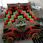 Aotearoa Ngati Maru Bedding Set Maori Iwi Poutama Puhoro Tattoo