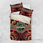 Aotearoa Ngati Maru Bedding Set Maori Iwi Poutama Puhoro Tattoo