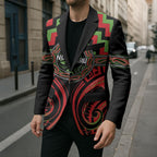Aotearoa Ngati Maru Personalised Blazer Maori Iwi Poutama Puhoro Tattoo