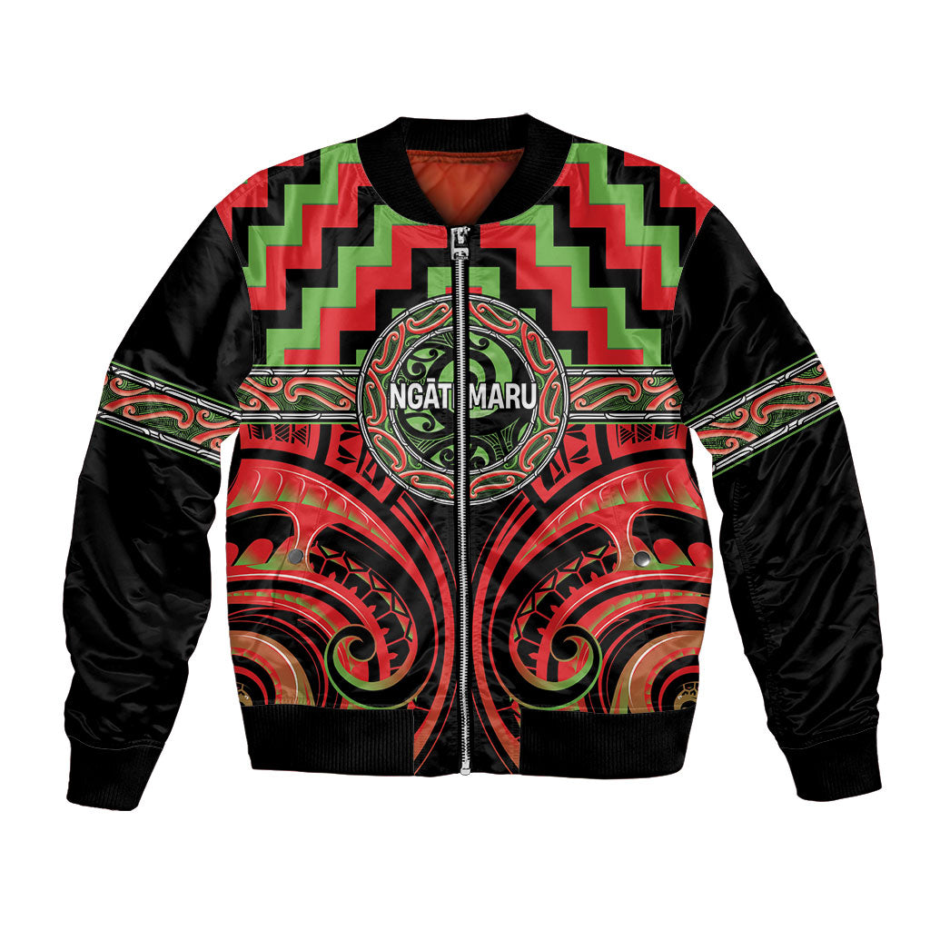 Aotearoa Ngati Maru Personalised Bomber Jacket Maori Iwi Poutama Puhoro Tattoo