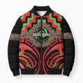 Aotearoa Ngati Maru Personalised Bomber Puffer Jacket Maori Iwi Poutama Puhoro Tattoo