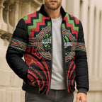 Aotearoa Ngati Maru Personalised Bomber Puffer Jacket Maori Iwi Poutama Puhoro Tattoo