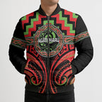 Aotearoa Ngati Maru Personalised Bomber Puffer Jacket Maori Iwi Poutama Puhoro Tattoo