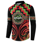 Aotearoa Ngati Maru Personalised Button Sweatshirt Maori Iwi Poutama Puhoro Tattoo