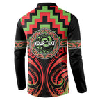 Aotearoa Ngati Maru Personalised Button Sweatshirt Maori Iwi Poutama Puhoro Tattoo