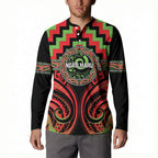 Aotearoa Ngati Maru Personalised Button Sweatshirt Maori Iwi Poutama Puhoro Tattoo