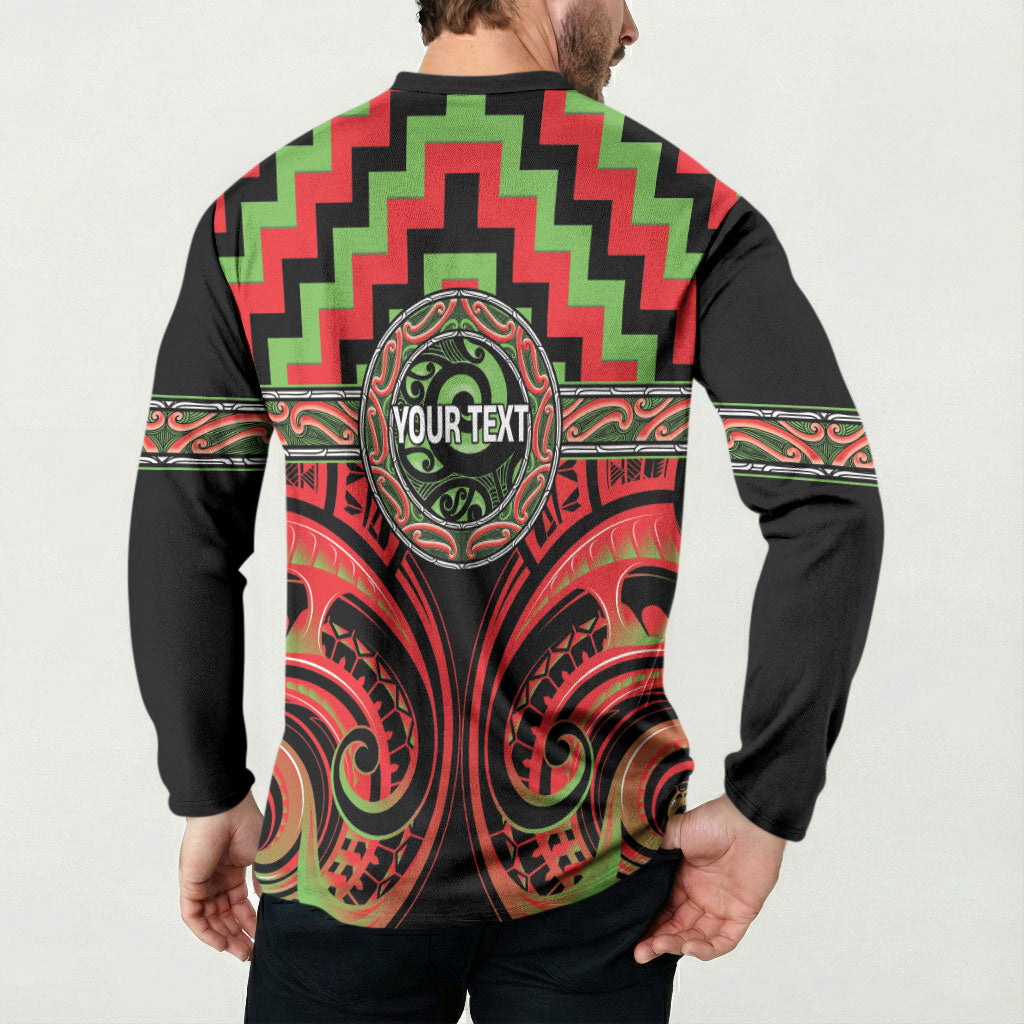 Aotearoa Ngati Maru Personalised Button Sweatshirt Maori Iwi Poutama Puhoro Tattoo