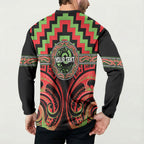 Aotearoa Ngati Maru Personalised Button Sweatshirt Maori Iwi Poutama Puhoro Tattoo