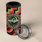 Aotearoa Ngati Maru Personalised 4 in 1 Can Cooler Tumbler Maori Iwi Poutama Puhoro Tattoo