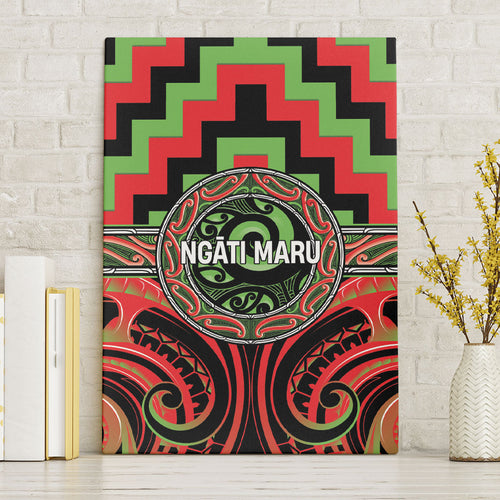 Aotearoa Ngati Maru Canvas Wall Art Maori Iwi Poutama Puhoro Tattoo