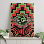 Aotearoa Ngati Maru Canvas Wall Art Maori Iwi Poutama Puhoro Tattoo