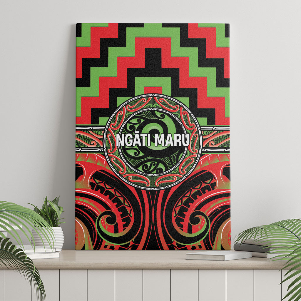 Aotearoa Ngati Maru Canvas Wall Art Maori Iwi Poutama Puhoro Tattoo