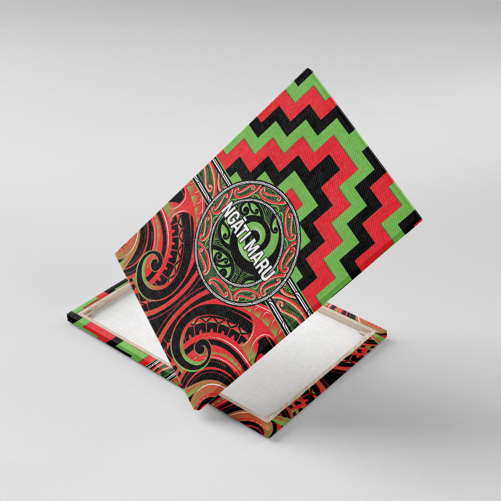 Aotearoa Ngati Maru Canvas Wall Art Maori Iwi Poutama Puhoro Tattoo