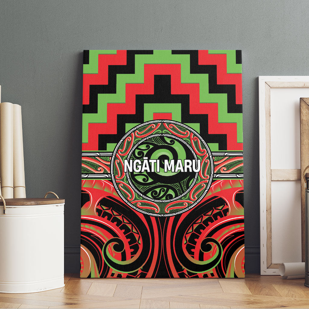 Aotearoa Ngati Maru Canvas Wall Art Maori Iwi Poutama Puhoro Tattoo