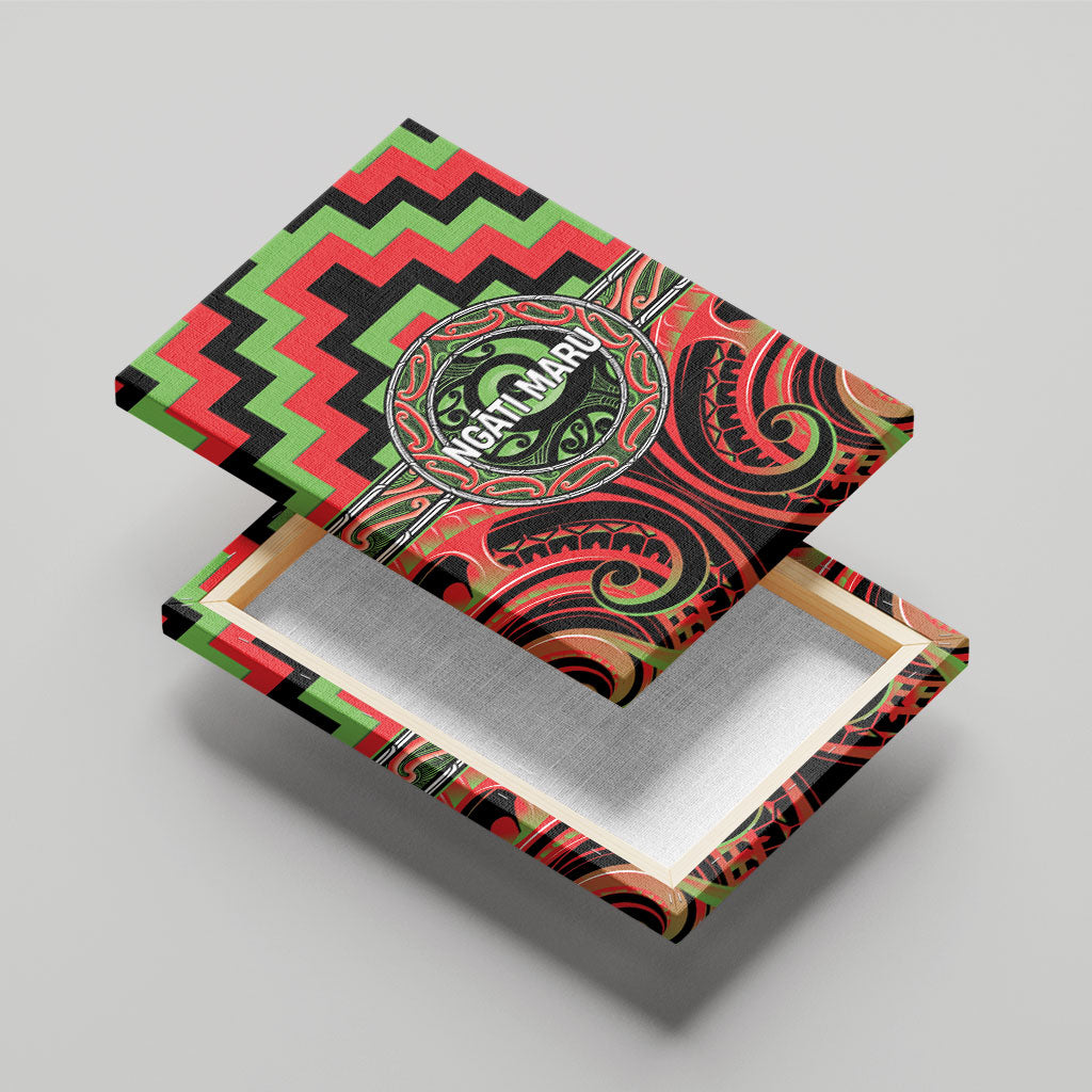 Aotearoa Ngati Maru Canvas Wall Art Maori Iwi Poutama Puhoro Tattoo