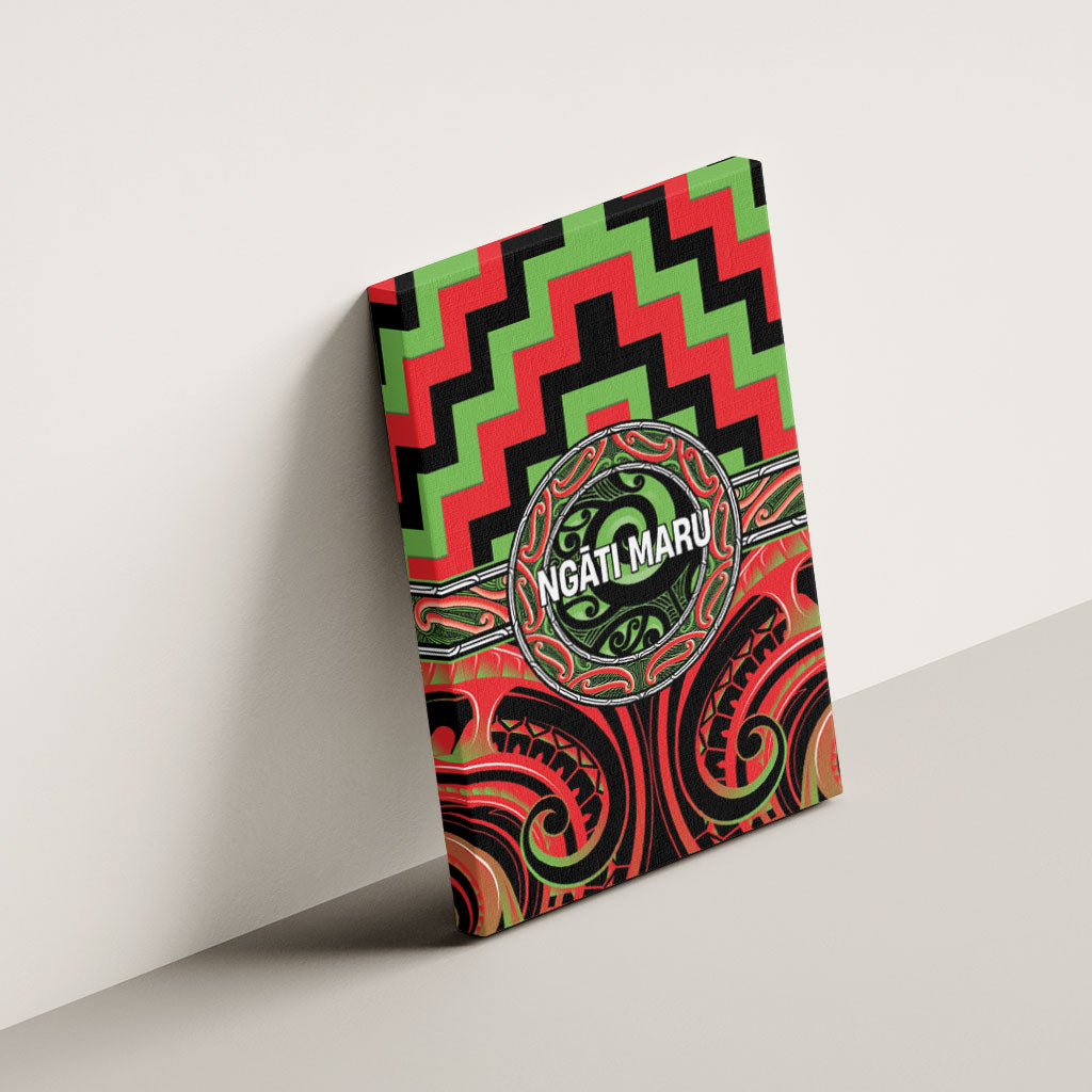 Aotearoa Ngati Maru Canvas Wall Art Maori Iwi Poutama Puhoro Tattoo