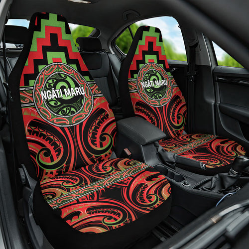 Aotearoa Ngati Maru Car Seat Cover Maori Iwi Poutama Puhoro Tattoo