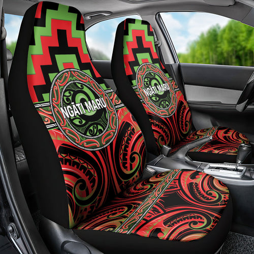 Aotearoa Ngati Maru Car Seat Cover Maori Iwi Poutama Puhoro Tattoo
