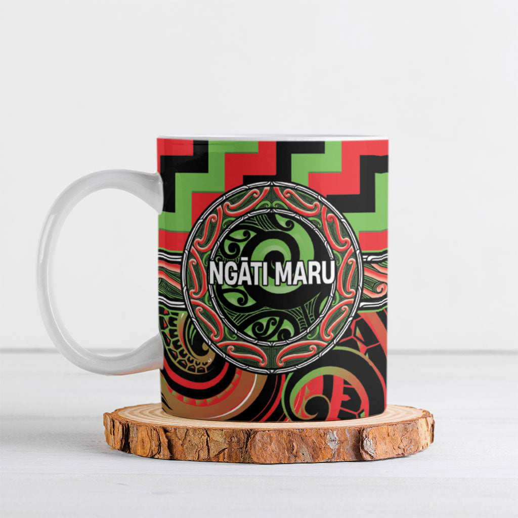 Aotearoa Ngati Maru Personalised Ceramic Mug Maori Iwi Poutama Puhoro Tattoo