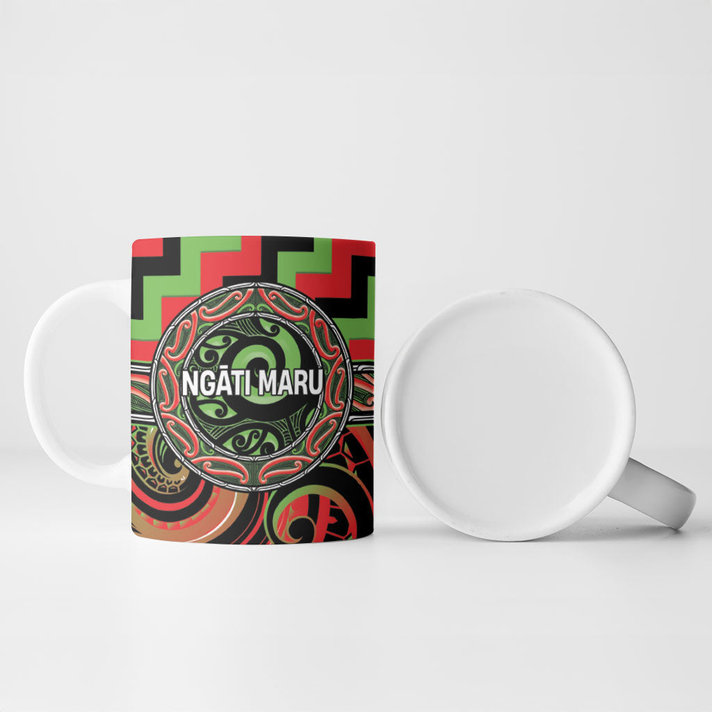 Aotearoa Ngati Maru Personalised Ceramic Mug Maori Iwi Poutama Puhoro Tattoo