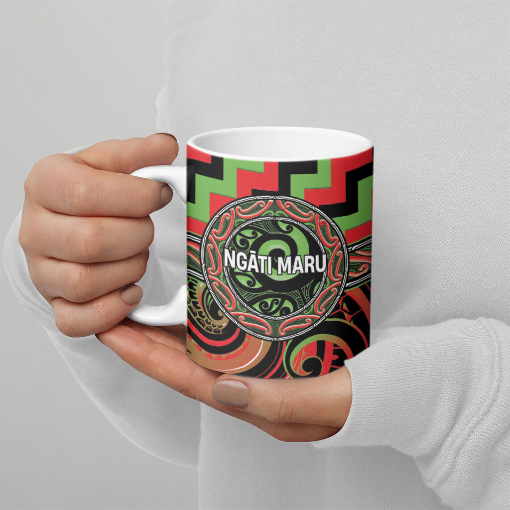 Aotearoa Ngati Maru Personalised Ceramic Mug Maori Iwi Poutama Puhoro Tattoo