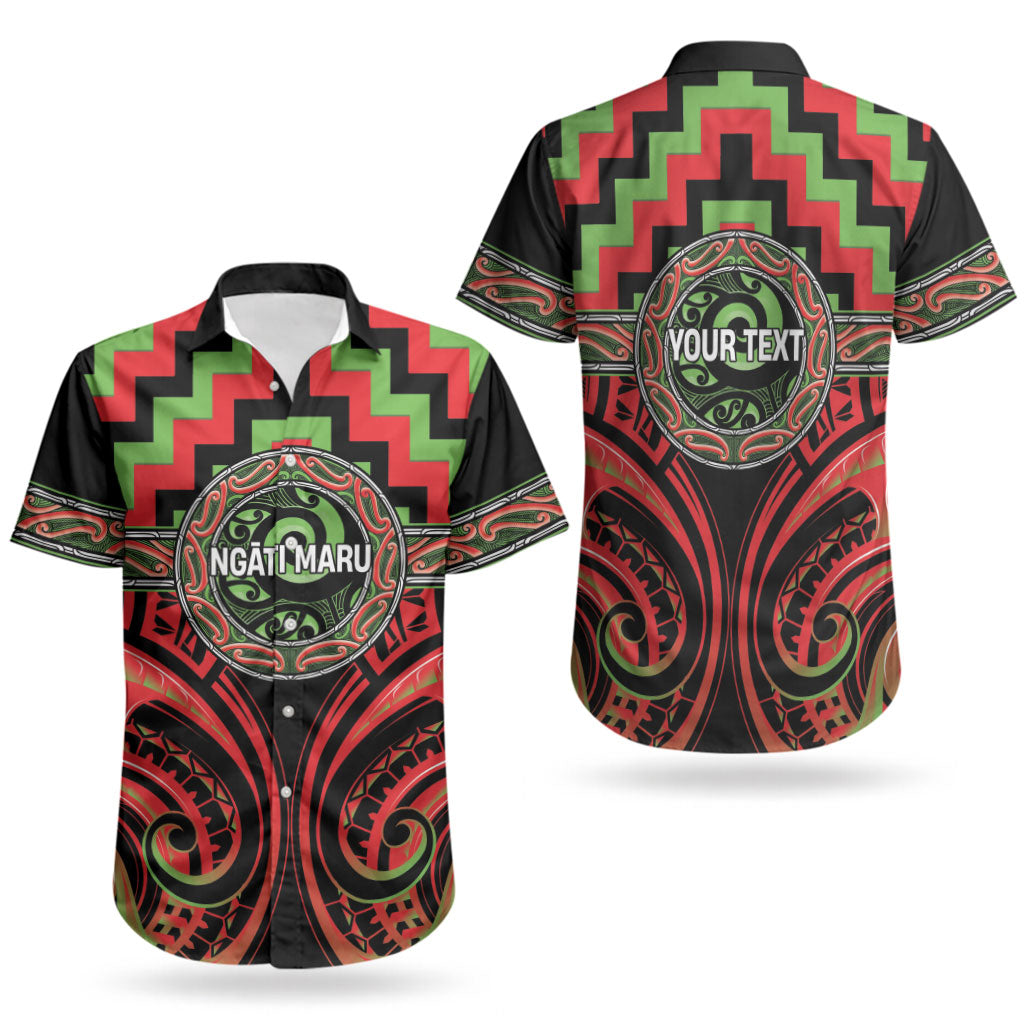Aotearoa Ngati Maru Personalised Couples Matching Long Sleeve Bodycon Dress and Hawaiian Shirt Maori Iwi Poutama Puhoro Tattoo