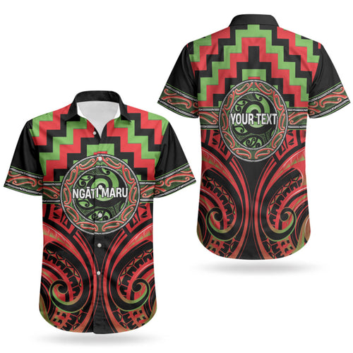Aotearoa Ngati Maru Personalised Couples Matching Mermaid Dress and Hawaiian Shirt Maori Iwi Poutama Puhoro Tattoo