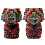 Aotearoa Ngati Maru Personalised Couples Matching Off Shoulder Short Dress and Hawaiian Shirt Maori Iwi Poutama Puhoro Tattoo