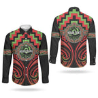 Aotearoa Ngati Maru Personalised Couples Matching Summer Maxi Dress and Long Sleeve Button Shirt Maori Iwi Poutama Puhoro Tattoo