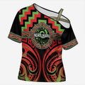 Aotearoa Ngati Maru Personalised Cross Shoulder Shirt Maori Iwi Poutama Puhoro Tattoo