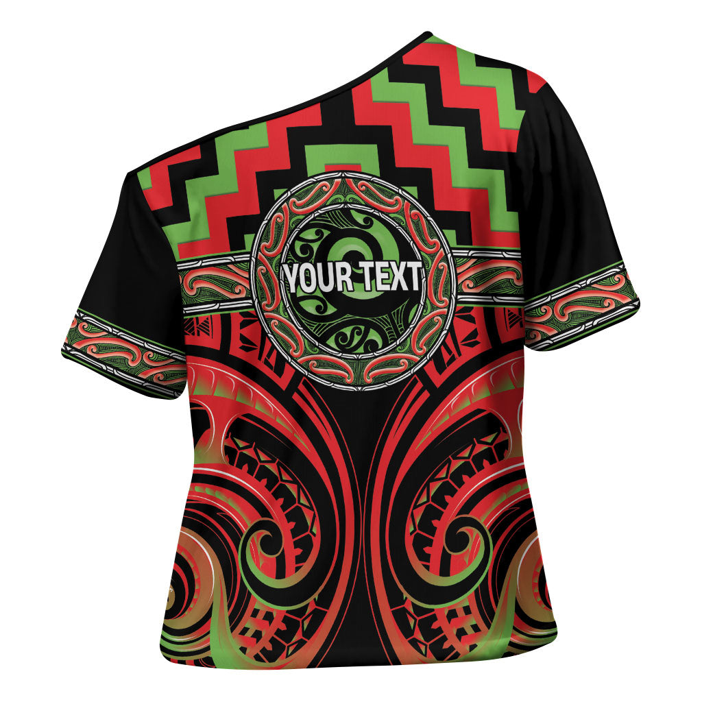 Aotearoa Ngati Maru Personalised Cross Shoulder Shirt Maori Iwi Poutama Puhoro Tattoo