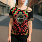Aotearoa Ngati Maru Personalised Cross Shoulder Shirt Maori Iwi Poutama Puhoro Tattoo