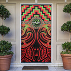 Aotearoa Ngati Maru Personalised Door Cover Maori Iwi Poutama Puhoro Tattoo