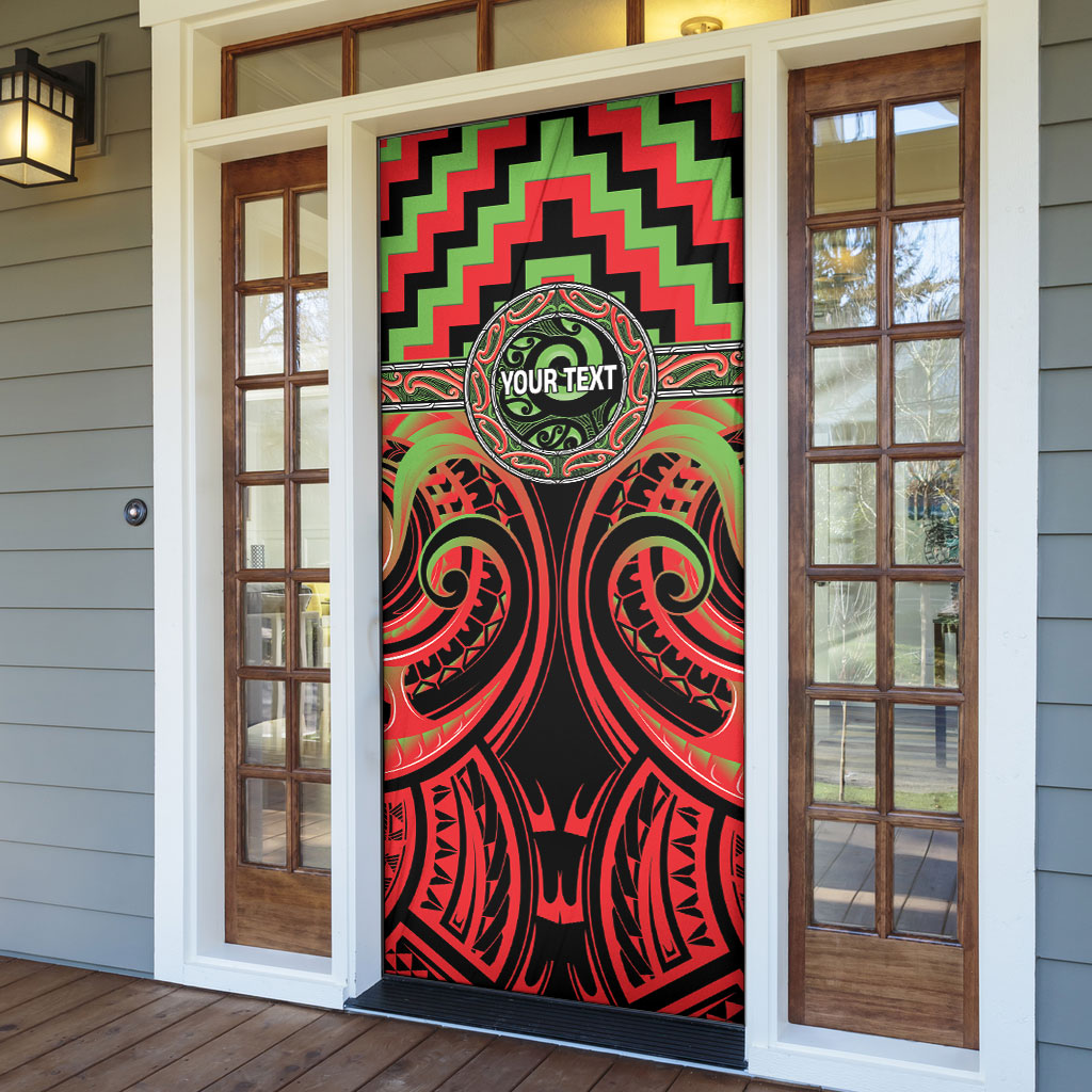 Aotearoa Ngati Maru Personalised Door Cover Maori Iwi Poutama Puhoro Tattoo