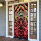 Aotearoa Ngati Maru Personalised Door Cover Maori Iwi Poutama Puhoro Tattoo