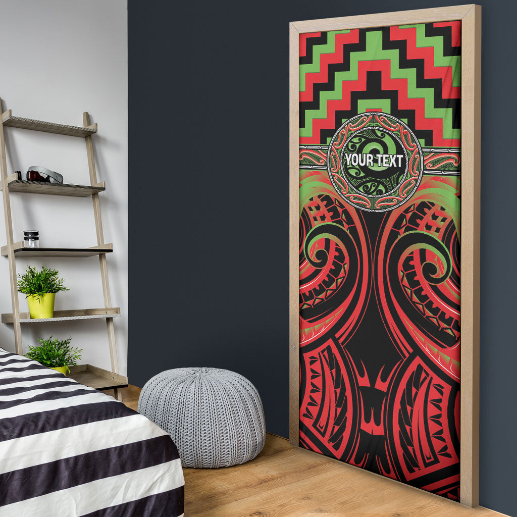 Aotearoa Ngati Maru Personalised Door Cover Maori Iwi Poutama Puhoro Tattoo