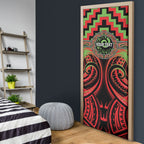 Aotearoa Ngati Maru Personalised Door Cover Maori Iwi Poutama Puhoro Tattoo